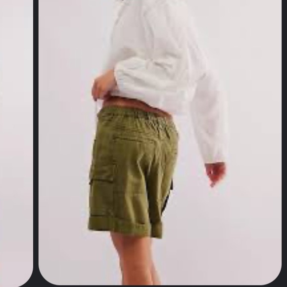 Free People Frankie Cargo Shorts Army Green M NWT - Picture 4 of 4